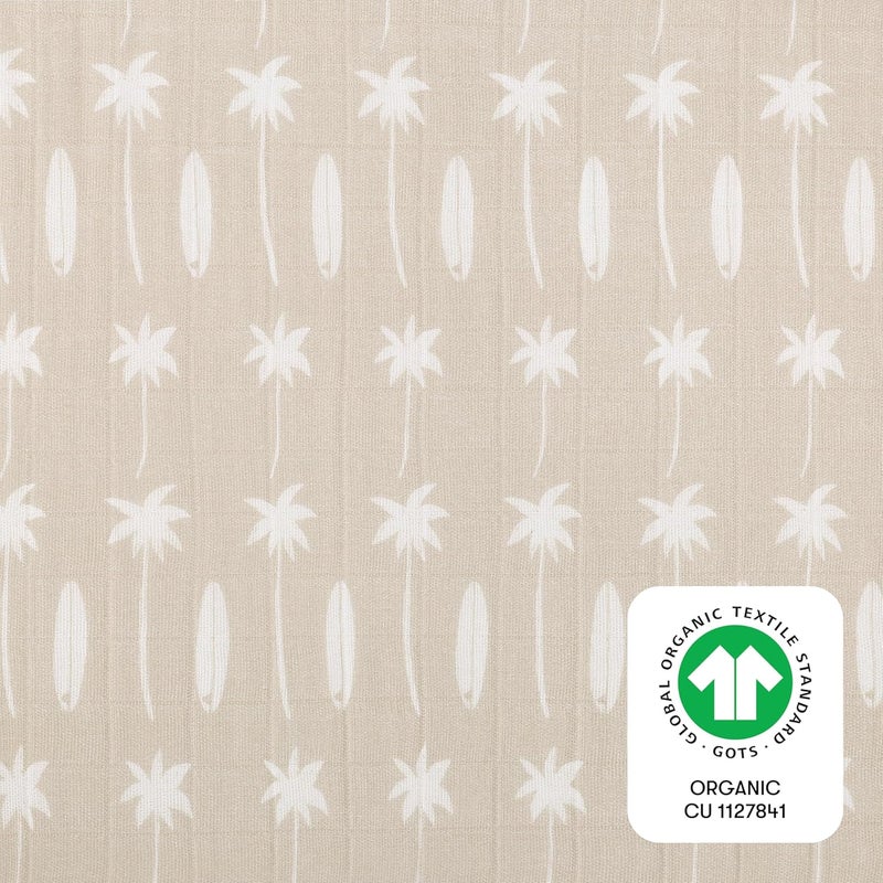 babyletto 100% Quilted Organic Cotton Changing Pad Cover, GOTS-Certified, Fitted 360°, Ultra-Soft and Breathable Muslin - Beach Bum - Image 4